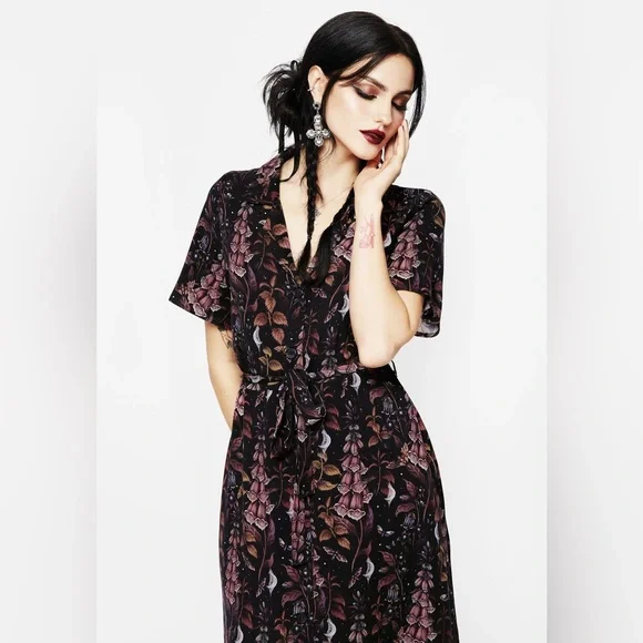 Disturbia Foxglove Midi Shirt-Dress US Size 8 - Picture 3 of 7